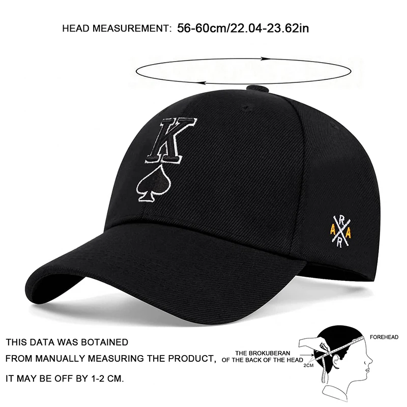 Unisex Poker K Buchstaben-Stickerei Baseballkappen Frühling und Herbst Outdoor Verstellbare Freizeithüte Sonnenschutzhut Sport Golfkappe – Detail 8