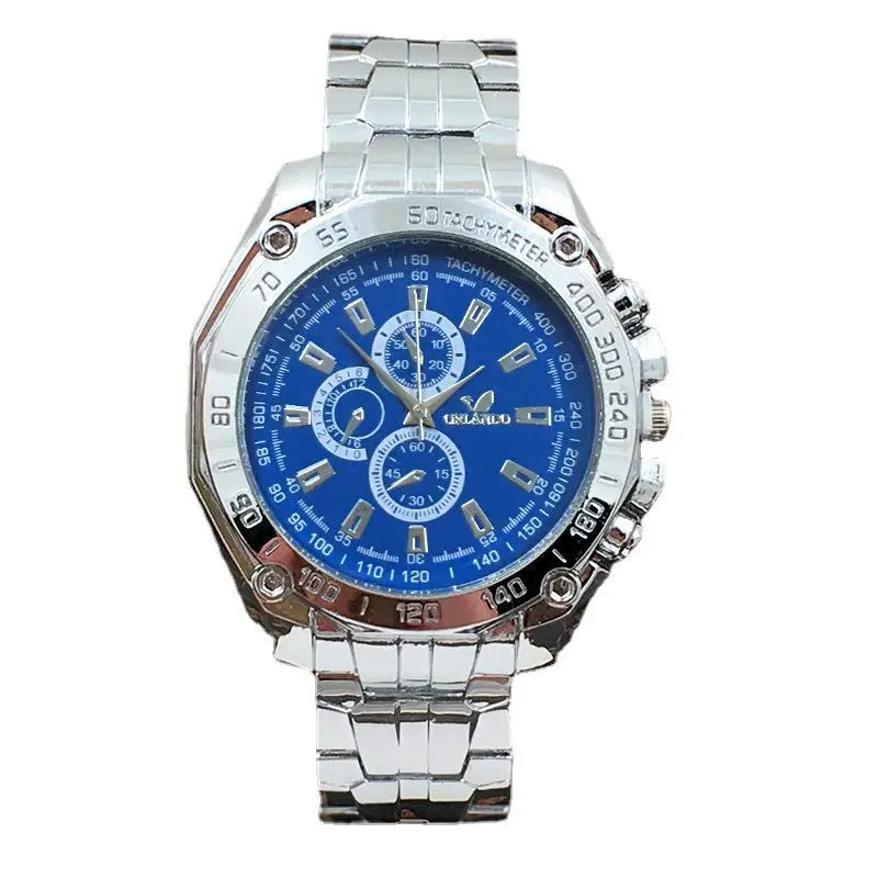 Men's large dial steel strap watch, classical watch, men's quartz watch