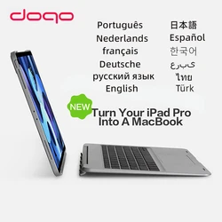 DOQO Magic Bluetooth compatible multi fonction split trackpad clavier rétro éclairé étui pour iPad Pro 10.9 12.9 11 2021 2020 2018 
