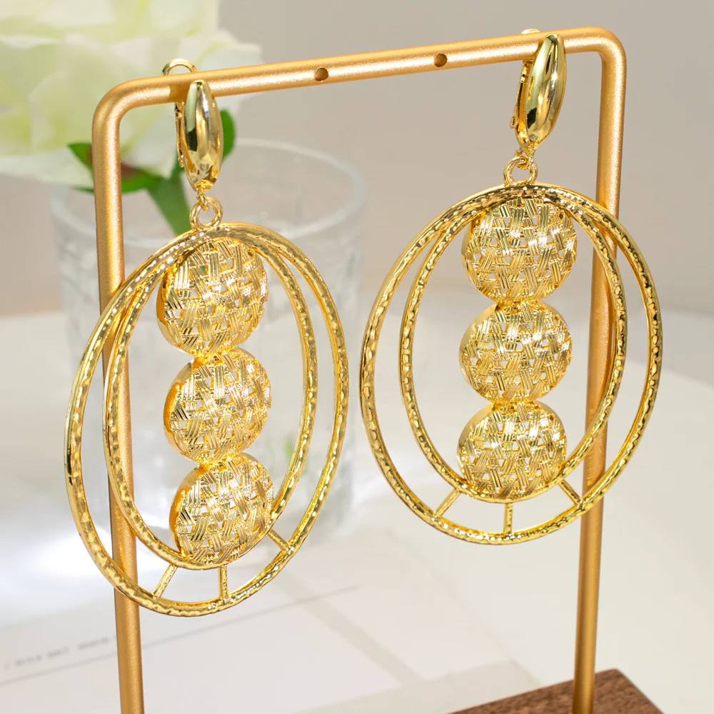 GZJPEI Design Hohle Große Tropfenohrringe für Damen, Modischer Statement-Schmuck im Europäischen und Amerikanischen Stil, Accessoires 2026 Neu Großhandel – Detail 6