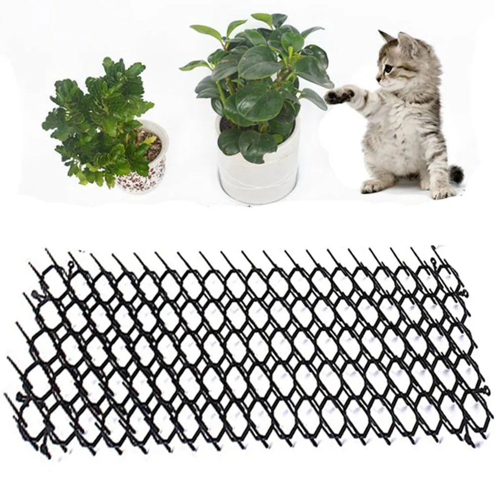 Garden Anti Cat Dogs Repellent Mat Prickle Strips 12PCS 200x155MM Safe Plastic Spike Thorn Cat Crates Gates Containment