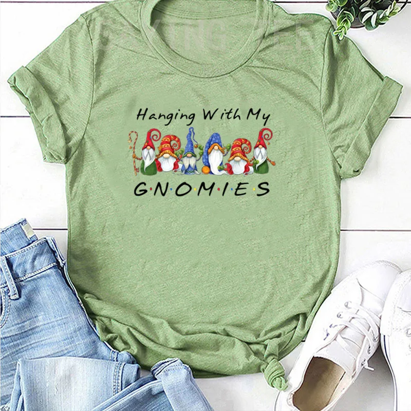 Висячие с моими гномиками, Забавный гном, друг, рождественский подарок, футболка, Рождественский костюм, Семейный комплект, Рождественская Пижама, графическая футболка