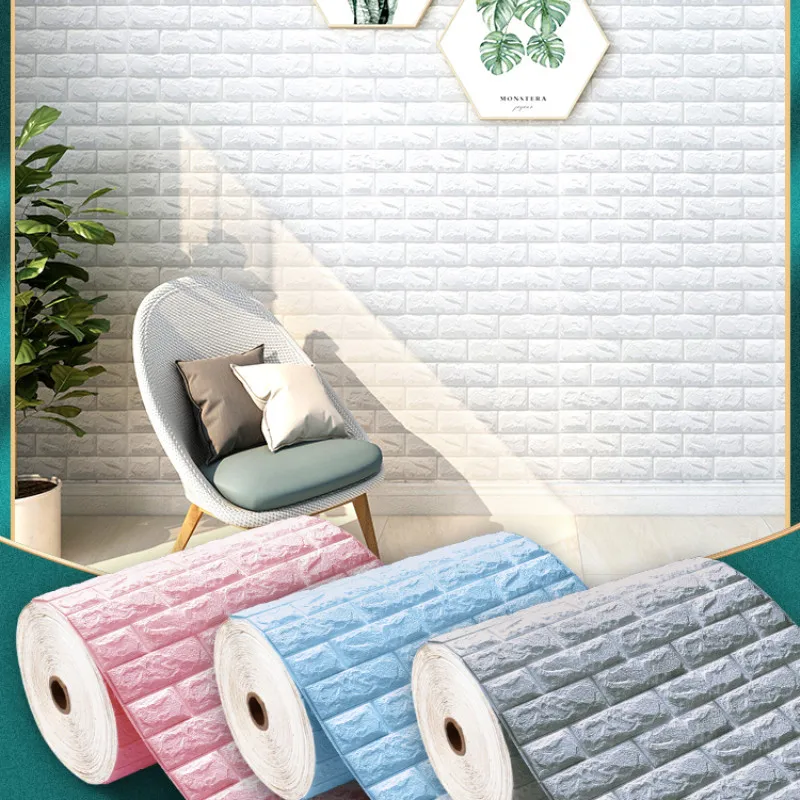 цена 3D Wall Stickers Self Adhesive Foam Brick Room Decor DIY 3D Wallpaper Wall Decor Living Wall Sticker For Kids Bedroom Supplies