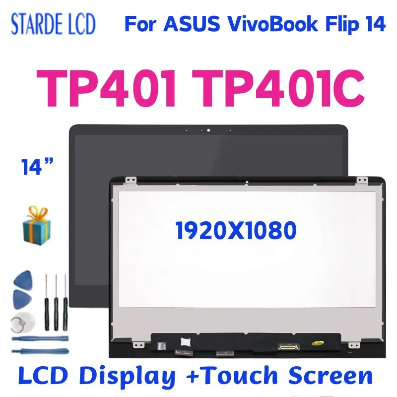 

14-дюймовый ЖК-дисплей для Asus VivoBook Flip 14 TP401, детали для замены для ASUS TP401C TP401CA