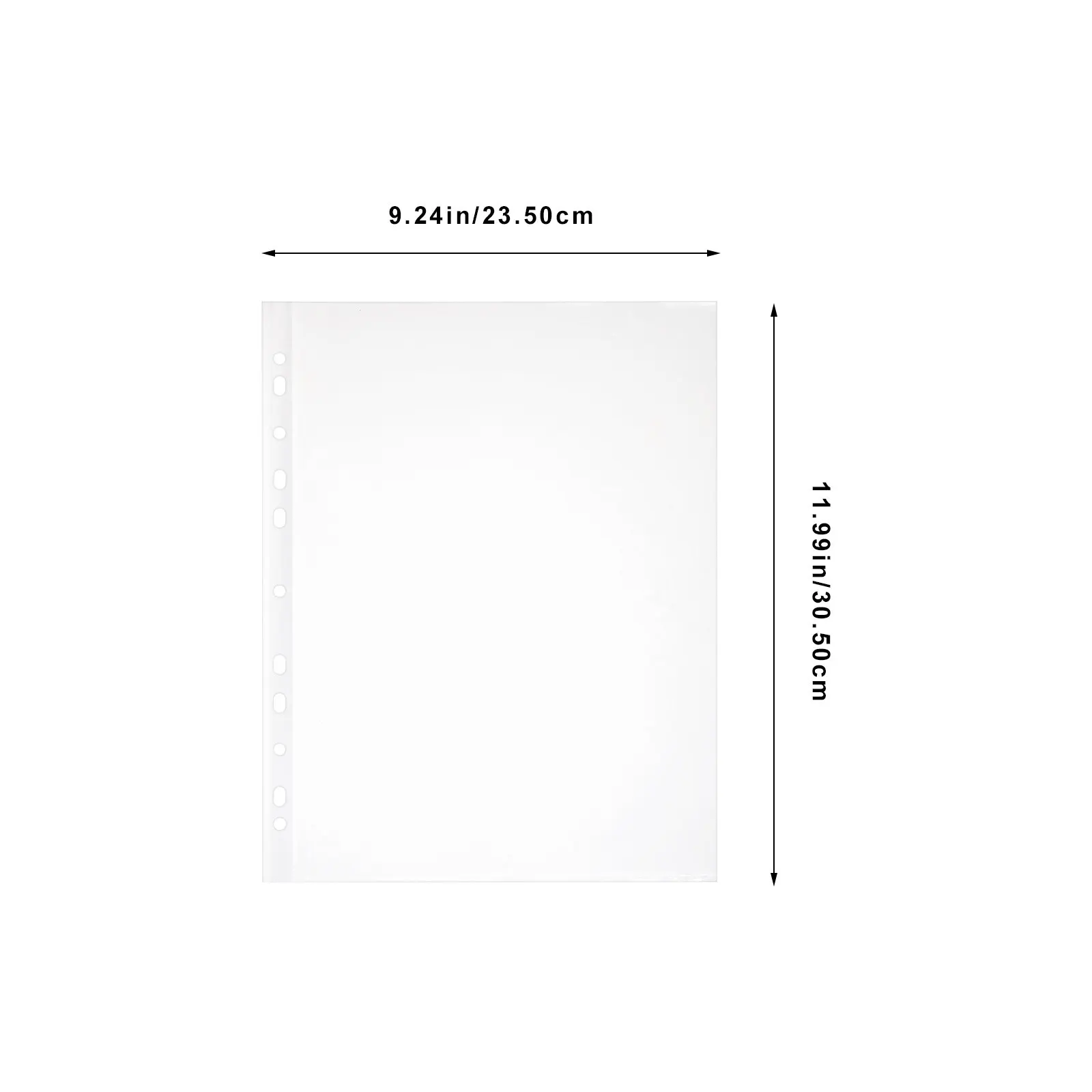 100Pcs 루즈 리프 바인더 용 투명 페이지 프로텍터 PP 플라스틱 시트 슬리브 문서 정리함 사무실 학교 여행용 A4 사이즈