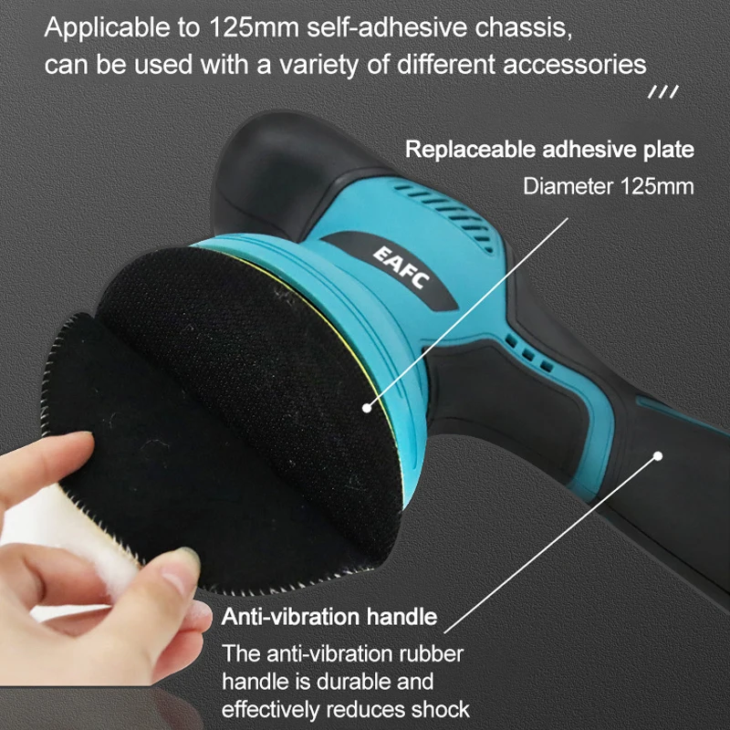 Electric Car Polisher 12V 5inch Wireless Auto Waxing Polishing Machine with Sponge Wool Pads Car Polish Waxing Tool 2800-5500RPM