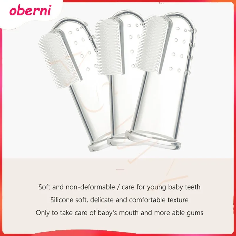 Oberni Baby toothbrush / baby silicone finger cover / clean mouth teeth Tongue coating