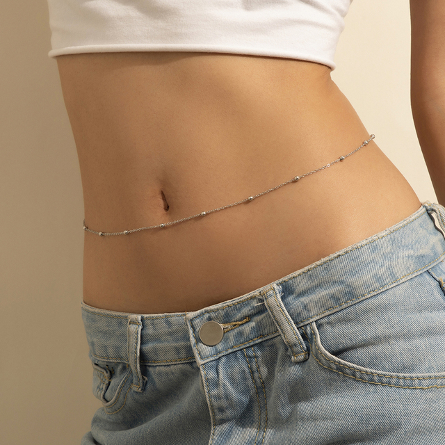 Kpop Bohemia Pearl Thin Belt Waist Beads Chain Jeans Delicate Body Jewelry for Women Harness Fashion Natural Decorations