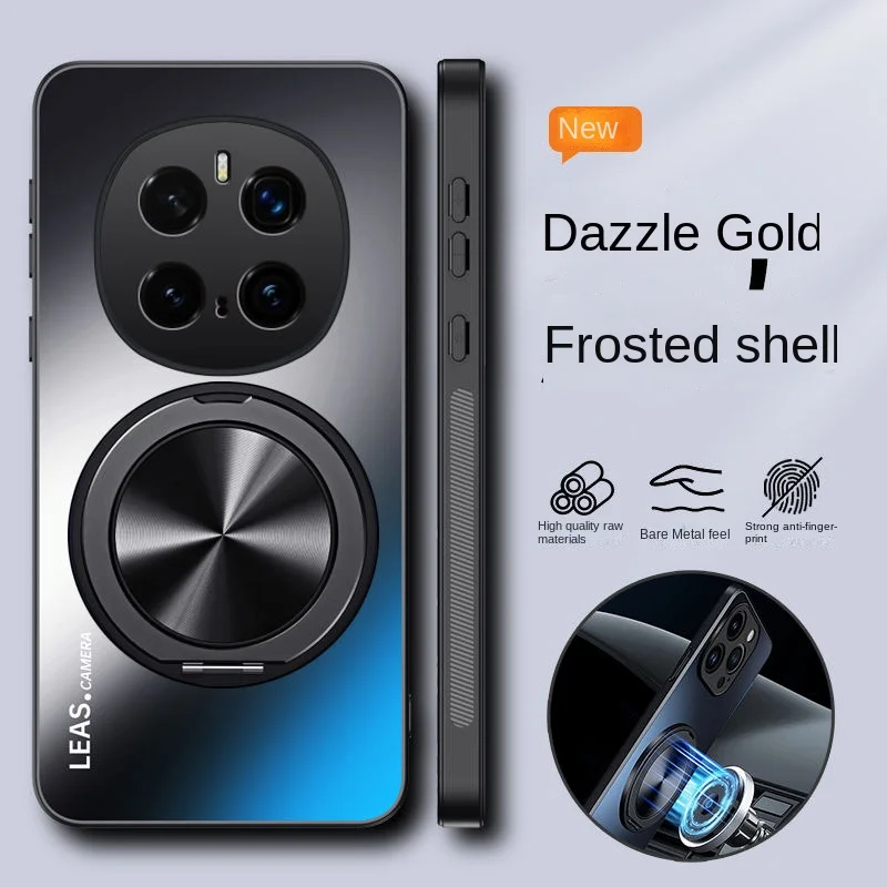Hard Matte Protective Case with Ring Stand and Magnetic Back Cover