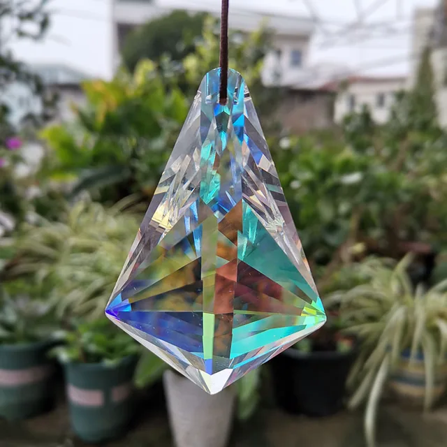 76 Mm -Es Függő Napsütő Kristálycsillár Prizma Alkatrészek Csakra Ablak Dekoráció Figure Diy Otthoni Esküvői - Image 3