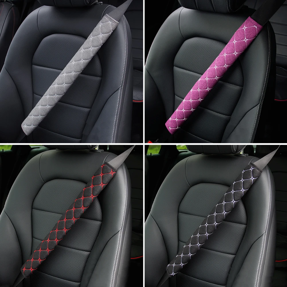 Fundas Acolchadas Para Cinturón De Seguridad - Pack De 2 Unidades, En Longitudes De 26 A 60 Cm. Tela De Lino Transpirable, Protegen El Cuello Y Hombros.