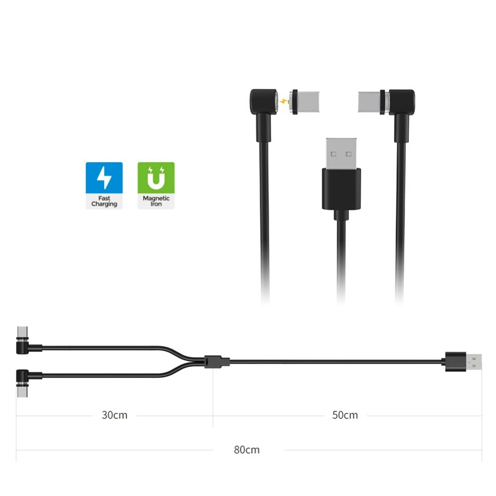 Фото USB-кабель для передачи данных 2 в 1 для Switch/PS5, Магнитный зарядный кабель типа C для PSVR2, быстрое зарядное устройство, ручка, игровые аксессуары, Play & Plug №2