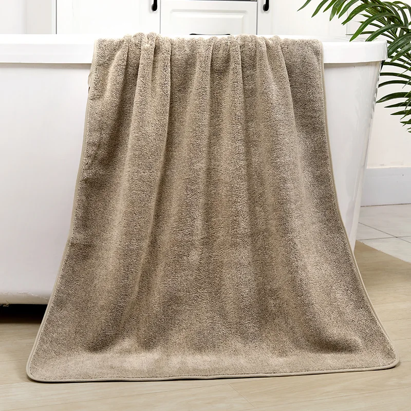 Bamboo charcoal fiber bath towel, dry hair cap, coral velvet, thickened shower gift, antibacterial towel, quick drying for men a 6