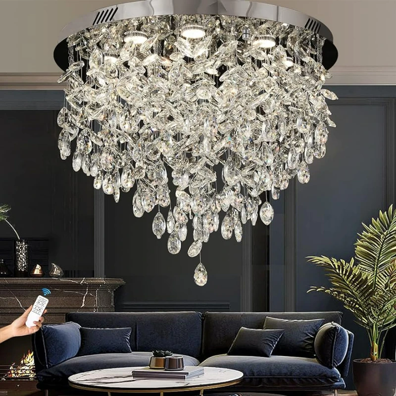 

W 40'' Big Luxury Crystal Chandeliers for Dining Room,Branch Pendant Light with Hanging Bedroom with 3000-6000K Dimming Fixtures