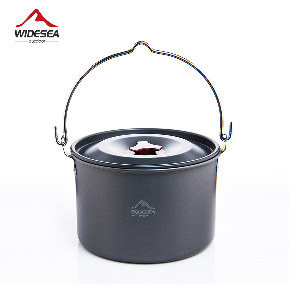 Widesea 4L Stockpot Camping Hanging Pot Cookware Outdoor Bowler Tableware Picnic Cooking Tourism Fishing Kitchen Equipment