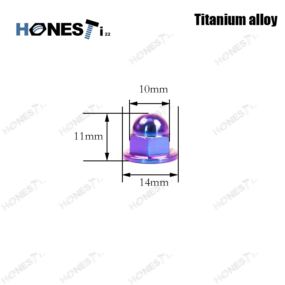 Gr5 titanium alloy M6x1.0P closed nuts dress up nuts Bicycle Motorcycle Car