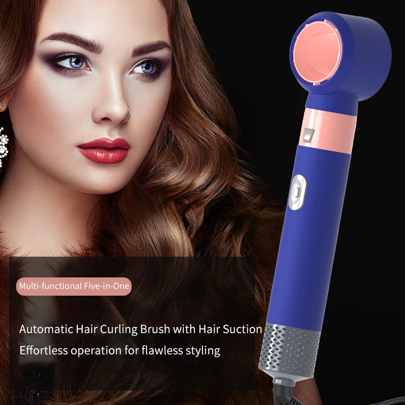 US/UK/EU 5 in 1 Straight Hair Curling Hair Styling Tool Automatic Curling Dryer with Curlers Styling Carrying negative ions