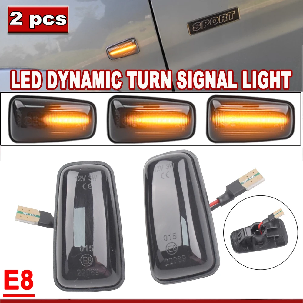 Pisca-pisca de sinal de luz lateral led dinâmica para citroen