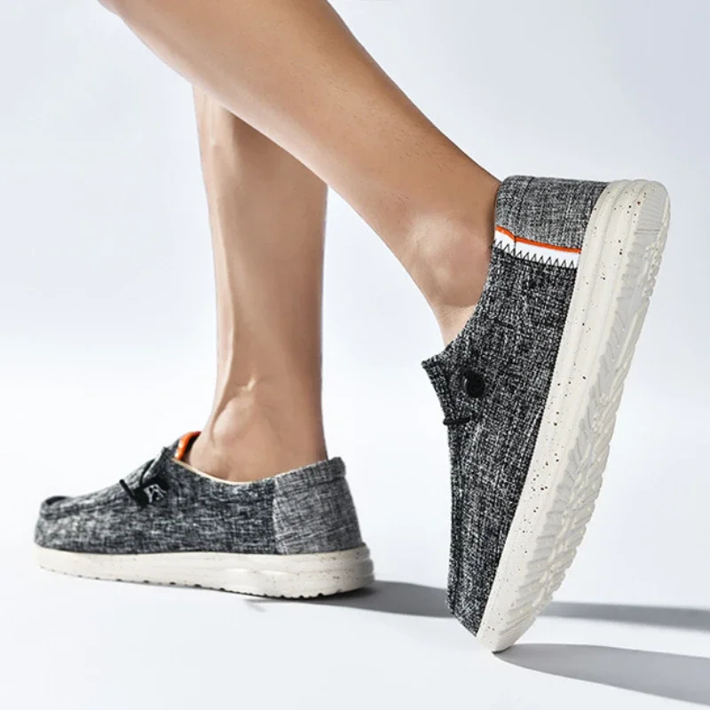 Men's Casual Canvas Shoes Breathable Slip-on Flat Loafers Large Size Casual Men's Vulcanized Shoes Designer Shoes Men - Image 4