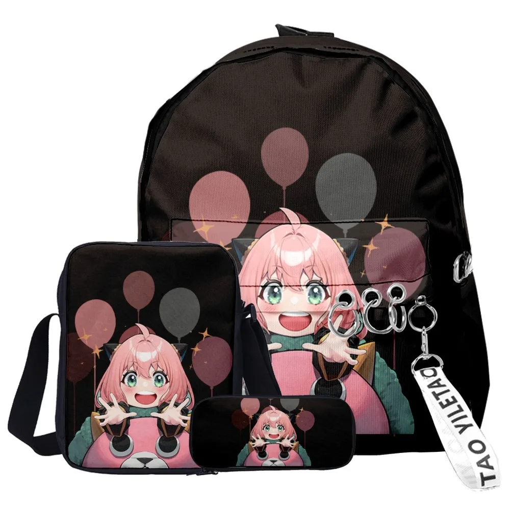 

Ransel arga 3 Buah/Set аниме, шпионский школьник, талисман, Лаки, Laki, перегородка, ноутбук, путешествие, Kartun Tas ложенный
