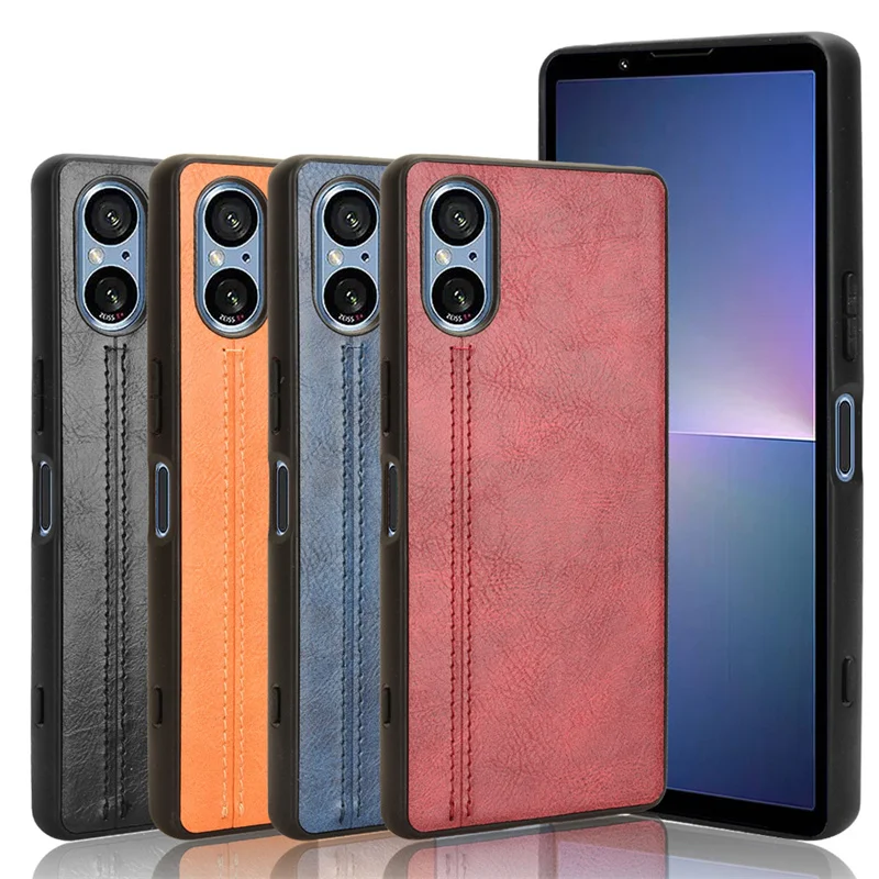Per Sony Xperia 5 V Custodia Sutura Soft Edge Custodia Rigida In Pelle Pu Per Custodia Sony Xperia 5 V 5 V Xperia5V