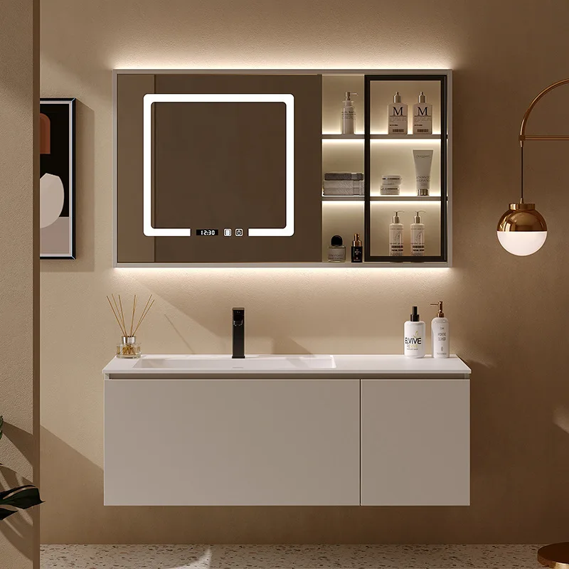 

Factory Directly Pedestal Sink Pvc Bathroom Vanities Cabinet Wall Mounted Bathroom Wood Cabinet