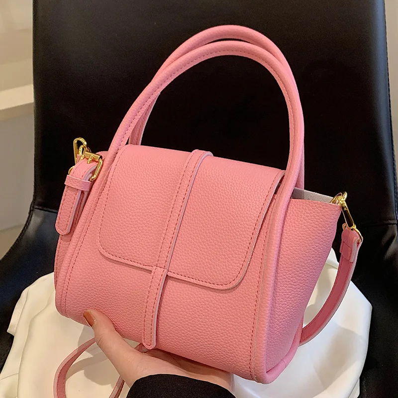 2023 New Popular Women's Leather Bag Fashion Commute One Shoulder Crossbody  Bags Korean Elegant Ladies Square Handbags