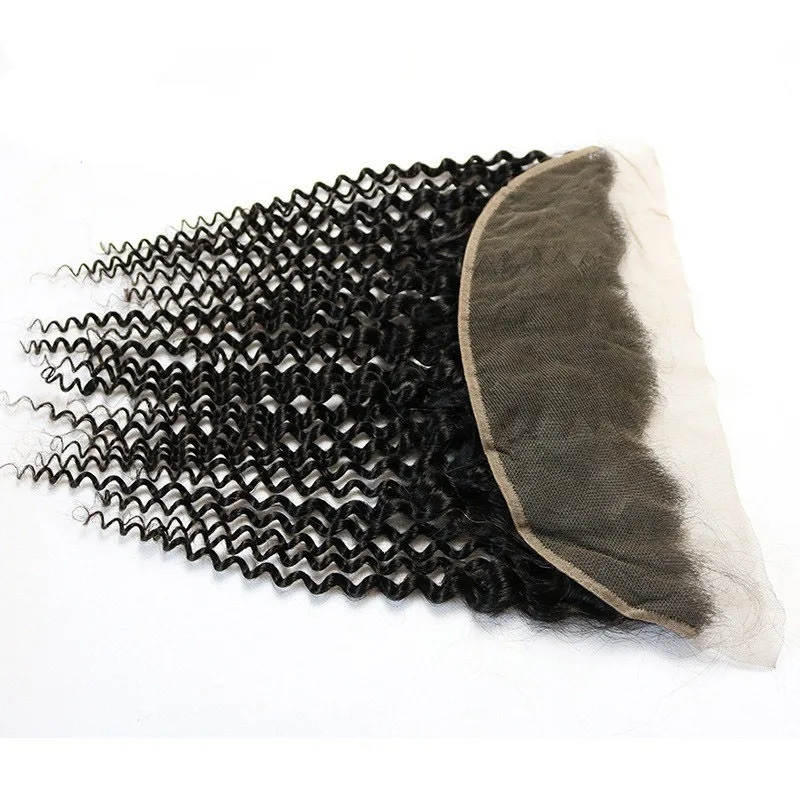 Afro Kinky Curly 13x4 Lace Frontal Closure Human Hair Transparent Lace Brazilian Virgin Hair Closure Soft and Silky