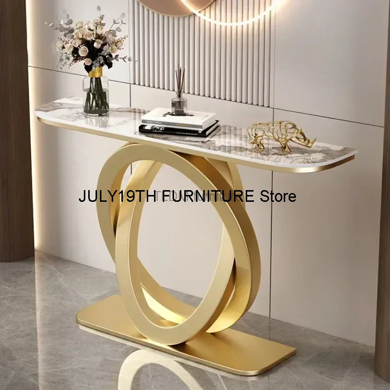 

Роскошные шиферные консольные столы, итальянские полукруглые железные входные шкафы, стол, домашняя мебель, креативный стол для коридора