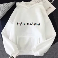 Women Friends Print Hoodie Long Sleeve Pullover Fashion Clothing Casual Solid Color Female Spring Autumn Fashion Streetwear 2