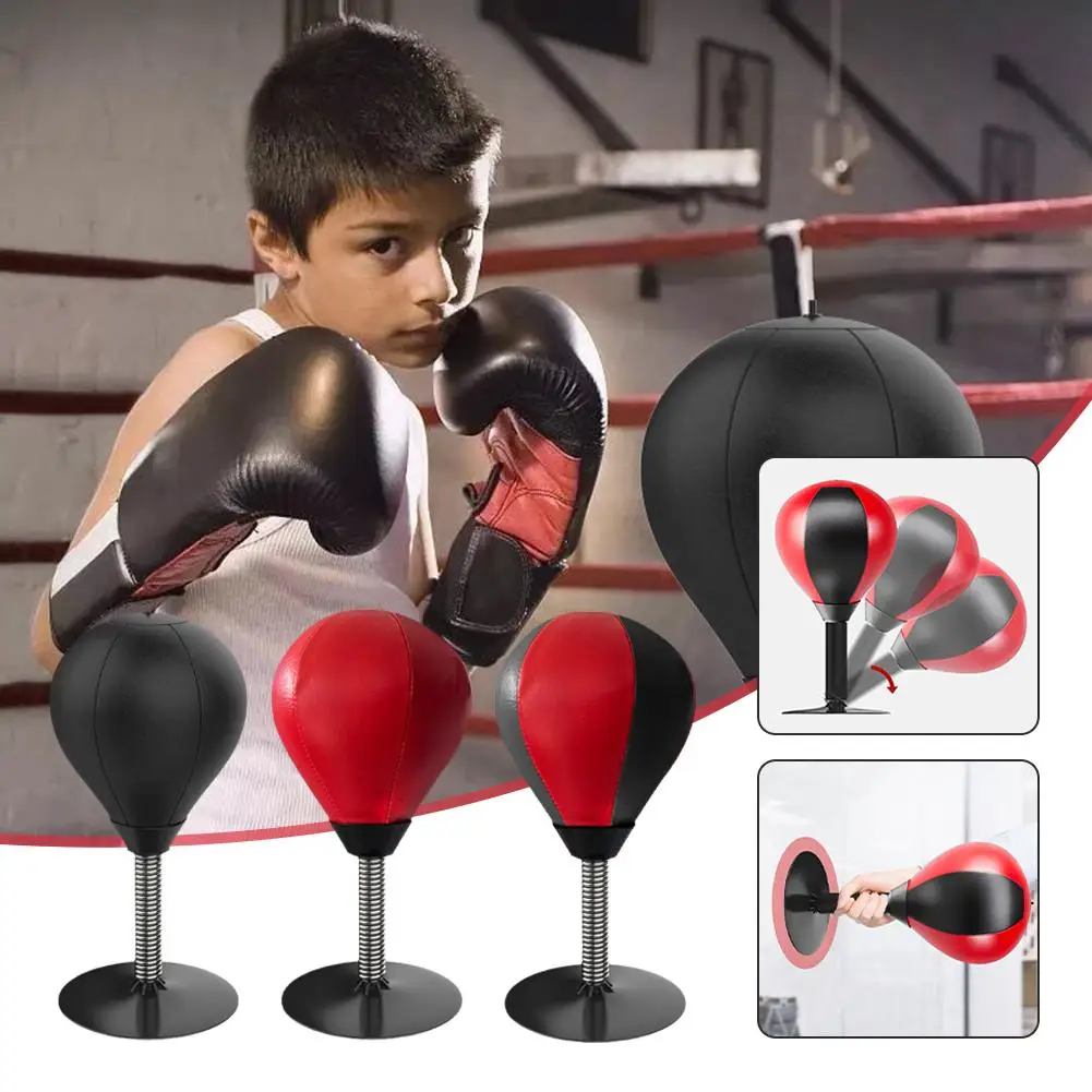 Balle de boxe de bureau avec ventouse, sac de frappe, table d'exercice,  enfants, vitesse, outil souligné, entraînement adulte, Re X3T5