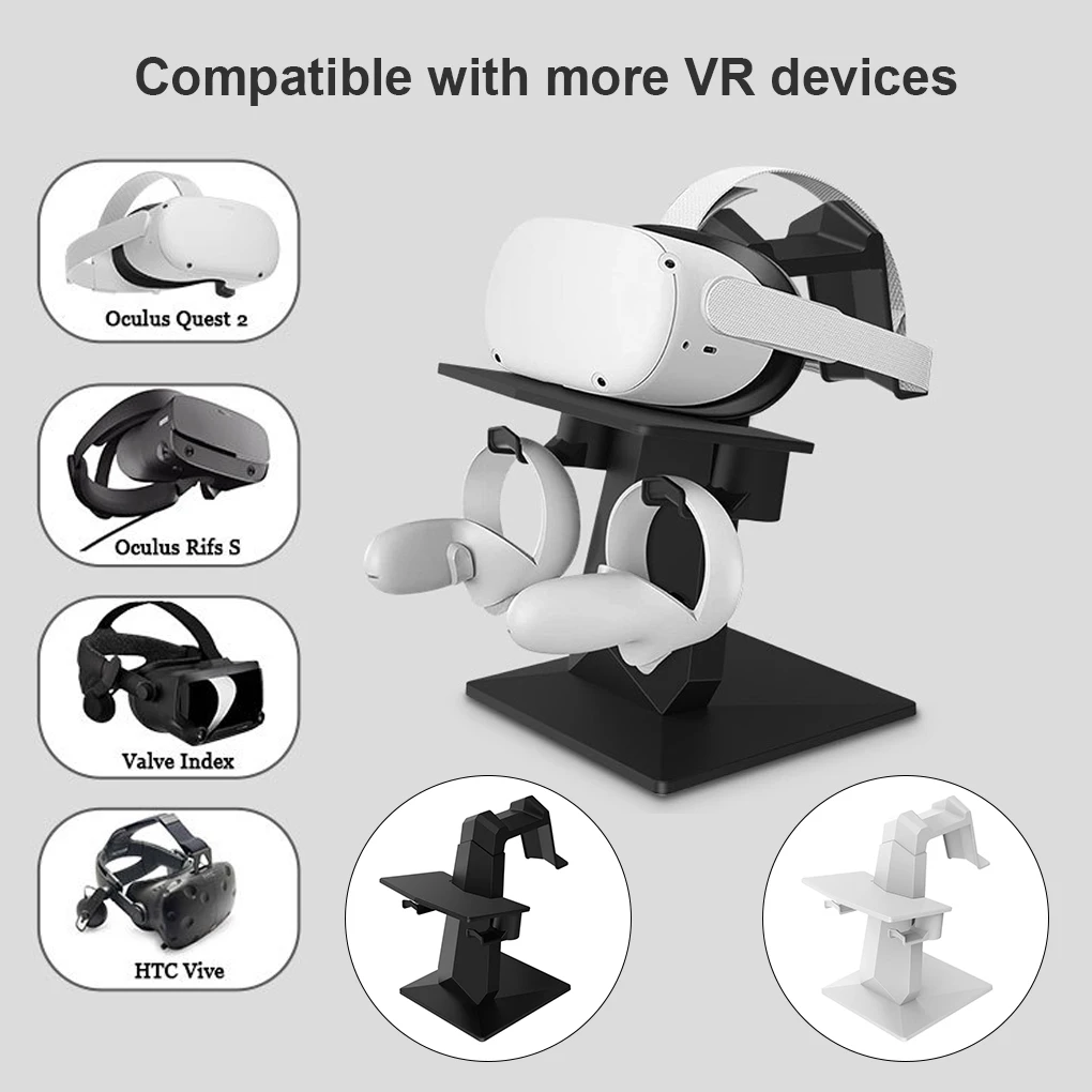 Upgraded VR Stand Headset Display And Controller Holder Mount Supports Supplies Replacement for Oculus Quest/Quest 2/Rift S