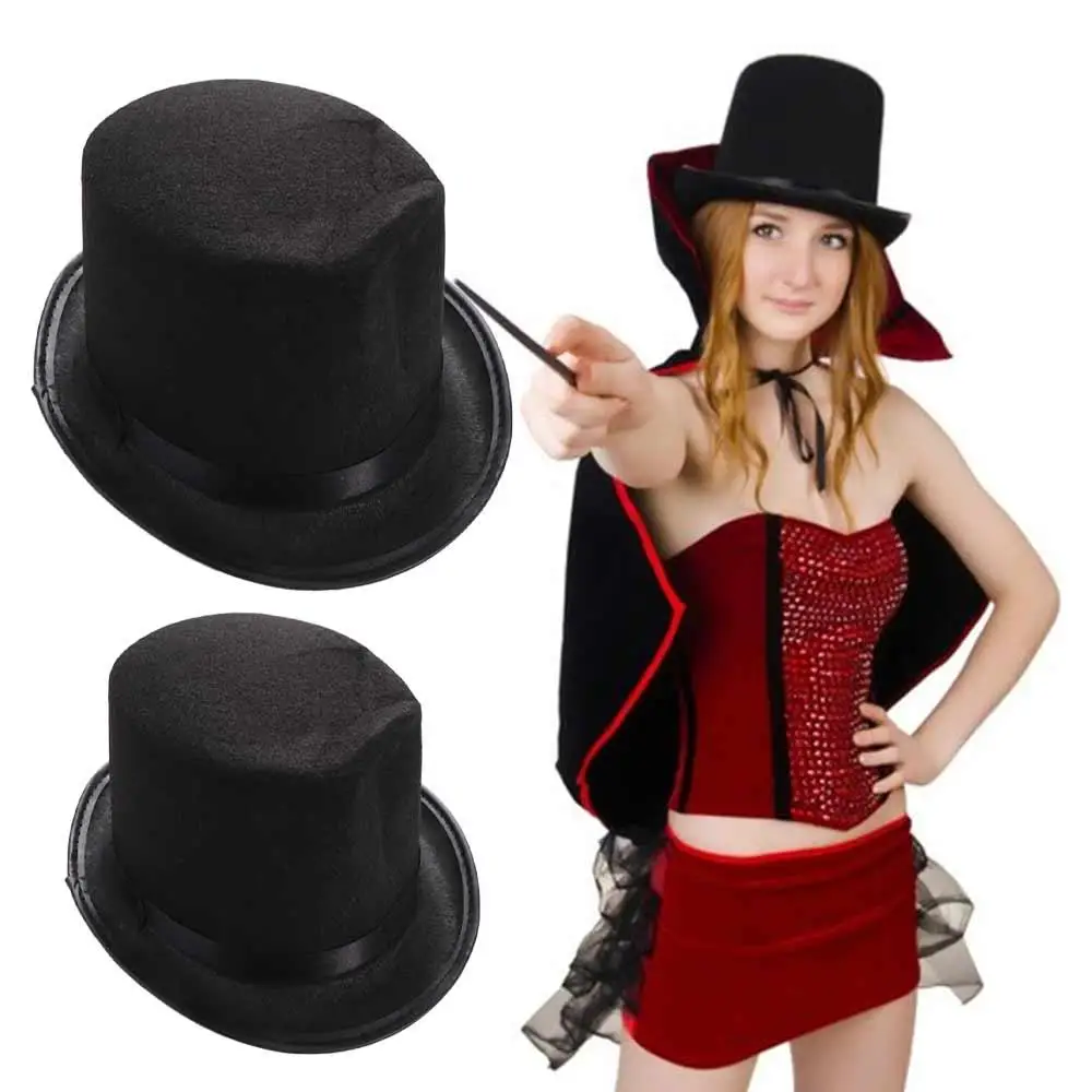 Party Supplies Black Cosplay Halloween Props Fancy Dress Costume Bowler Top Hat Magician Top Hat Retro Top Cap Performed Hat
