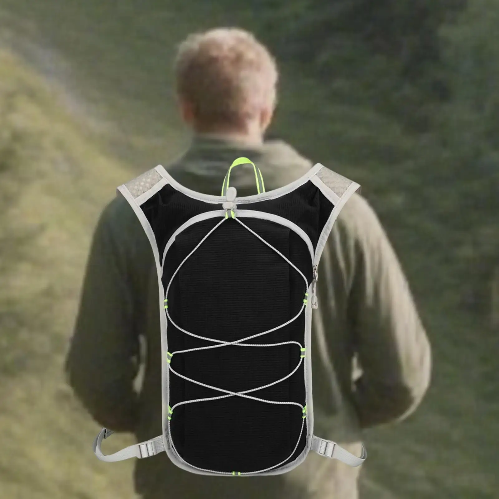 Water Backpack For Hiking Hydration Bag With 500ML Soft Bottle Adjustable Strap Reflective Bladder For Hunting Biking Skiing