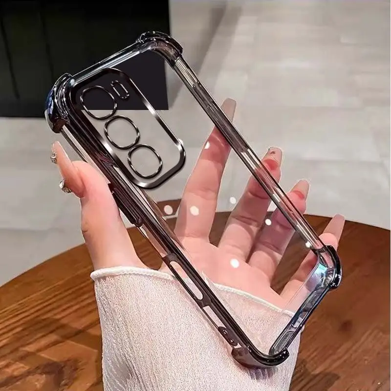 Premium Shockproof Plating Silicone Back Cover - Enhanced Protection Case