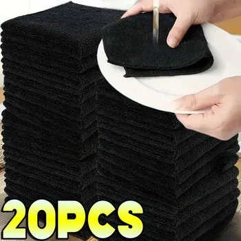 Asciugamani in microfibra nera Panno per asciugare il lavaggio dell'auto Blu Cura dell'auto Dettagli Pulizia Lucidatura Spolverino Stracci per lavaggio della cucina di casa 1