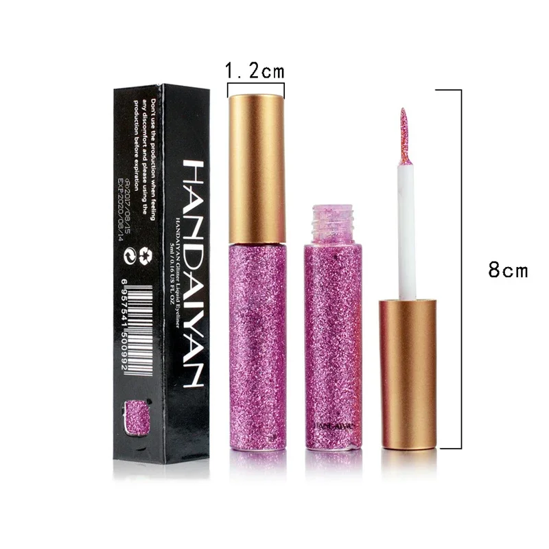 1pcs Sexy Shining Glitter Liquid Eyeliner Pencil Diamond Shimmer Eye Liner Rose Gold Color Eyeliner Makeup for Eye Cosmetics