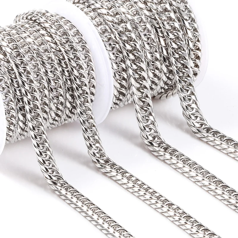 

1Meter Stainless Steel 6mm 7mm Double layered Chain For Jewelry Making Supplies DIY Trend Necklace Bracelet Connect Accessorie