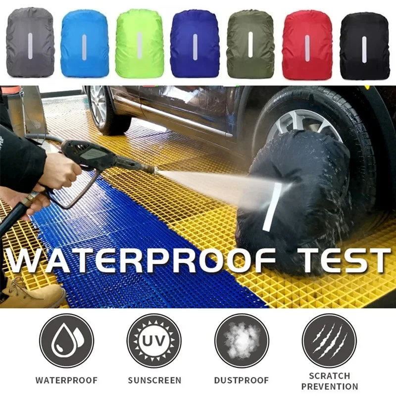 Backpack Cover Reflective Waterproof 20L-100L Outdoor Night Cycling Safety Light for Camping Hiking