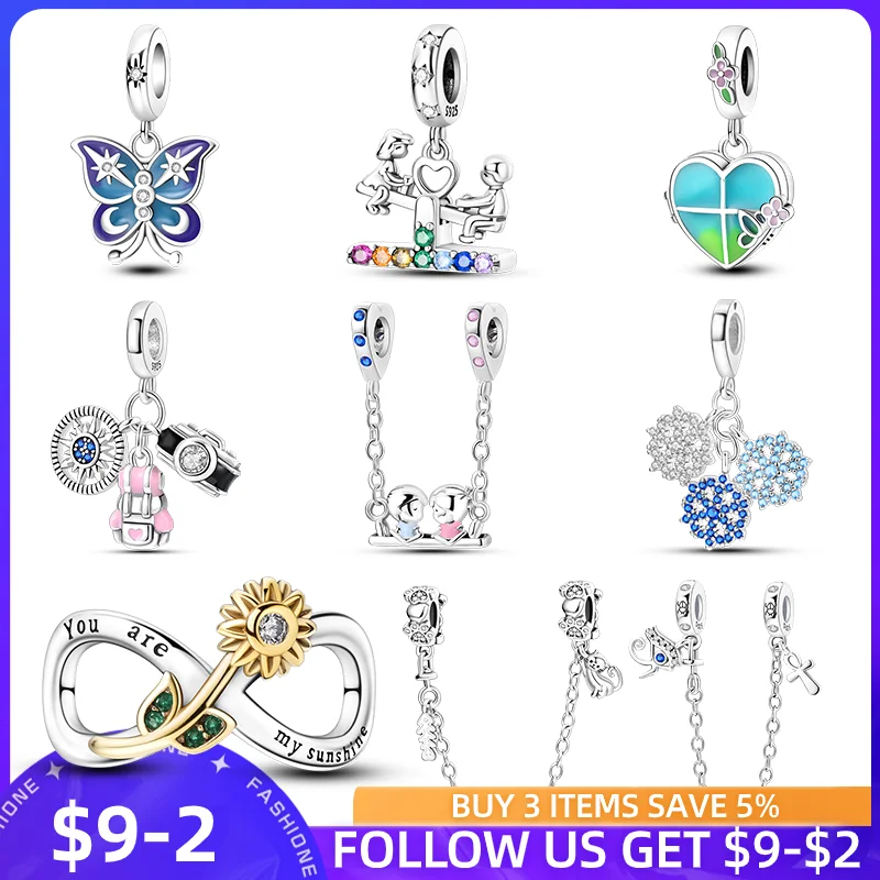 

New 925 Sterling Silver Charms Snowflake Seesaw Beads Fit Original Pandora Bracelet&Bangle DIY Birthday Fashion Jewelry Gifts