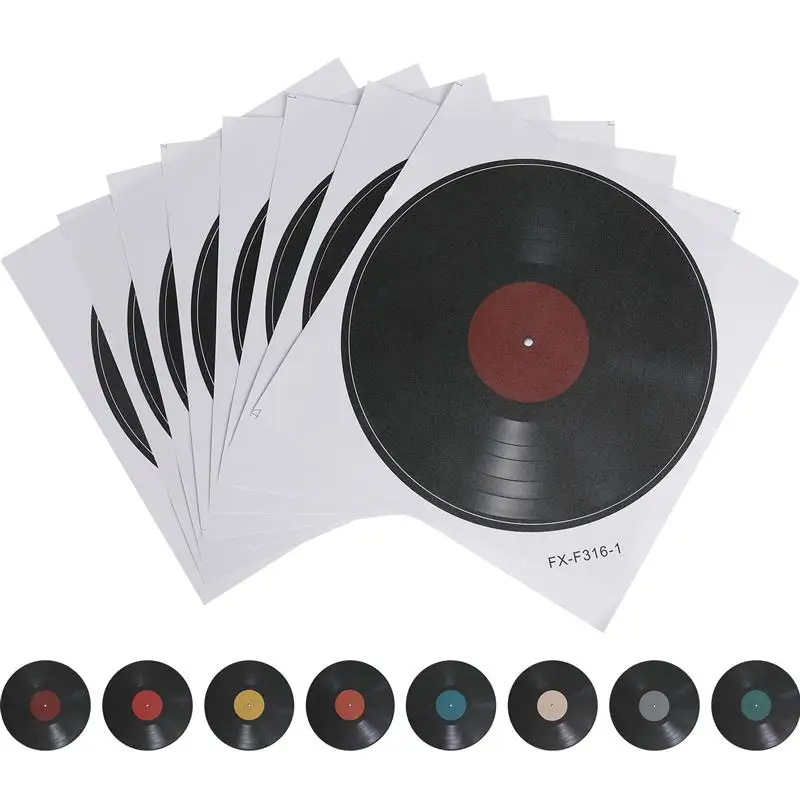 8pcs Vinyl Record Sticker Aesthetic Exquisite Gift Wall Record Decor Sticker Music Party Favor Decal Bedroom Cafe Decor wall stickers vinyl record decor