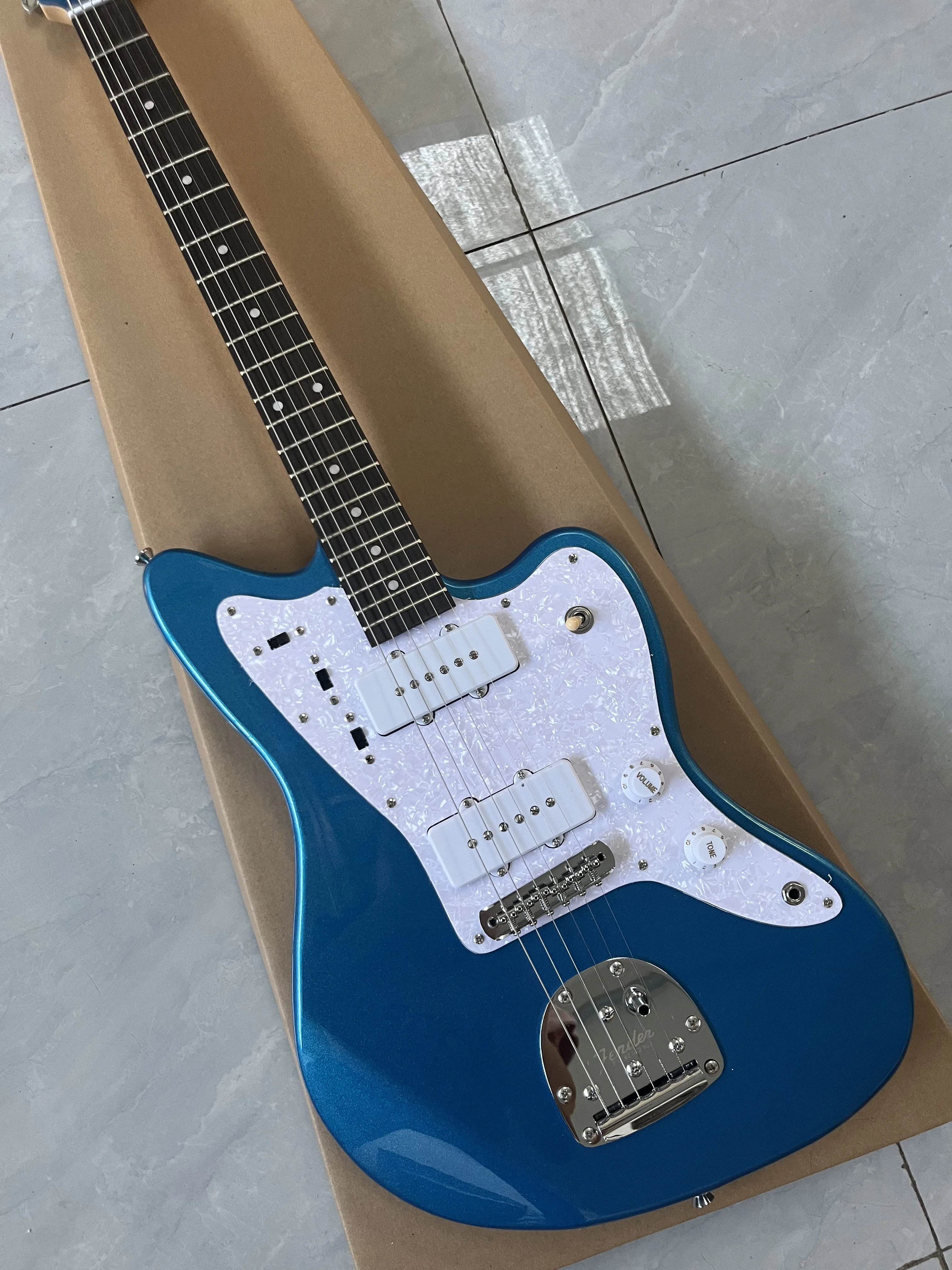 Factory electric guitar metal blue color Girls Band Cry Jazz master