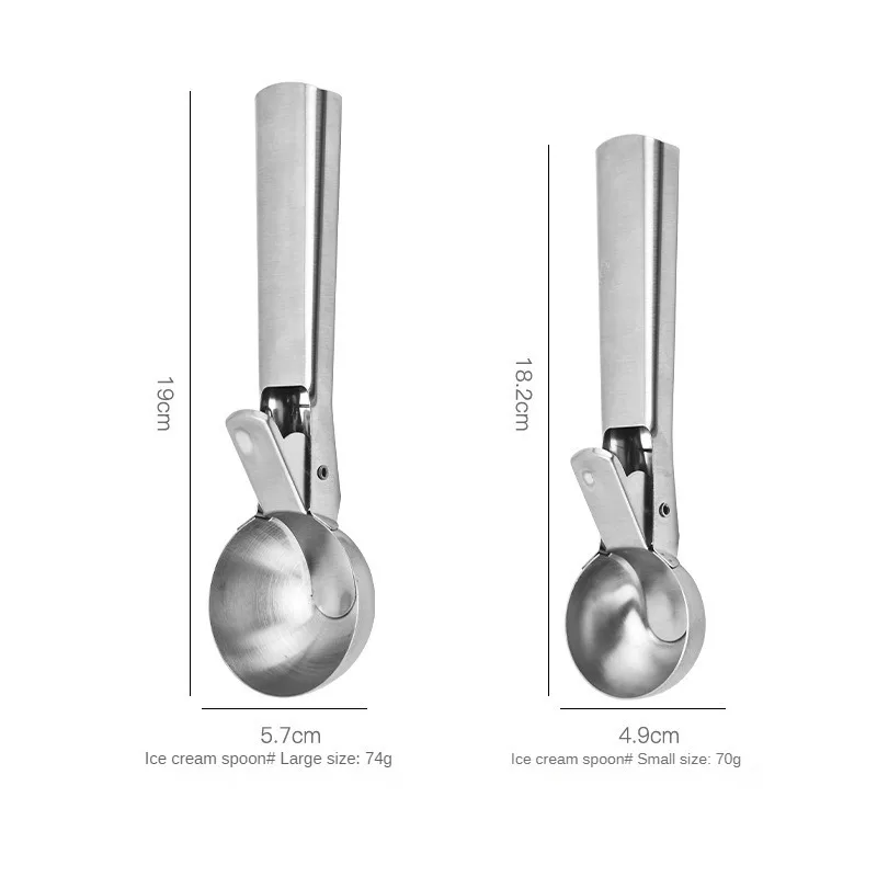 Ice Cream Scoop Stainless Steel Dual Purpose Ice Cream Scoop Ice Cream Scoop Ball Scooper Multifunctional Scooper Fruit Scoo