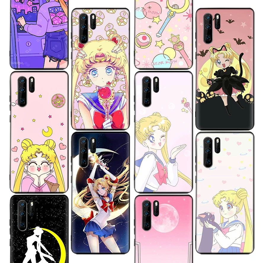Pretty Soldier Sailor Moon Phone Case For Huawei P30 Lite P20 Pro P10 P40 Mate 20 30 10 P Smart Z 2019 + Soft Print Cover Fundas |