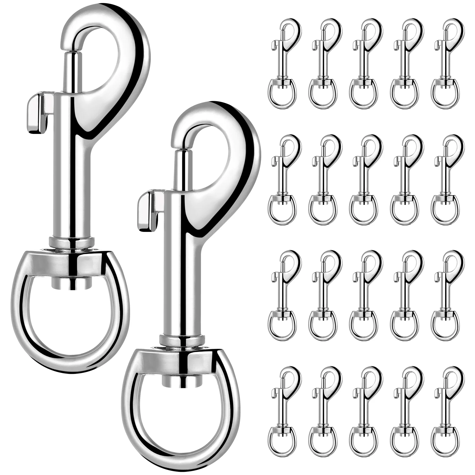 24 Pcs Dog Button Lock Pet Leash Hooks Clip Metal Alloy Snap Bolt Snaps For Swivel Lanyard Clasp