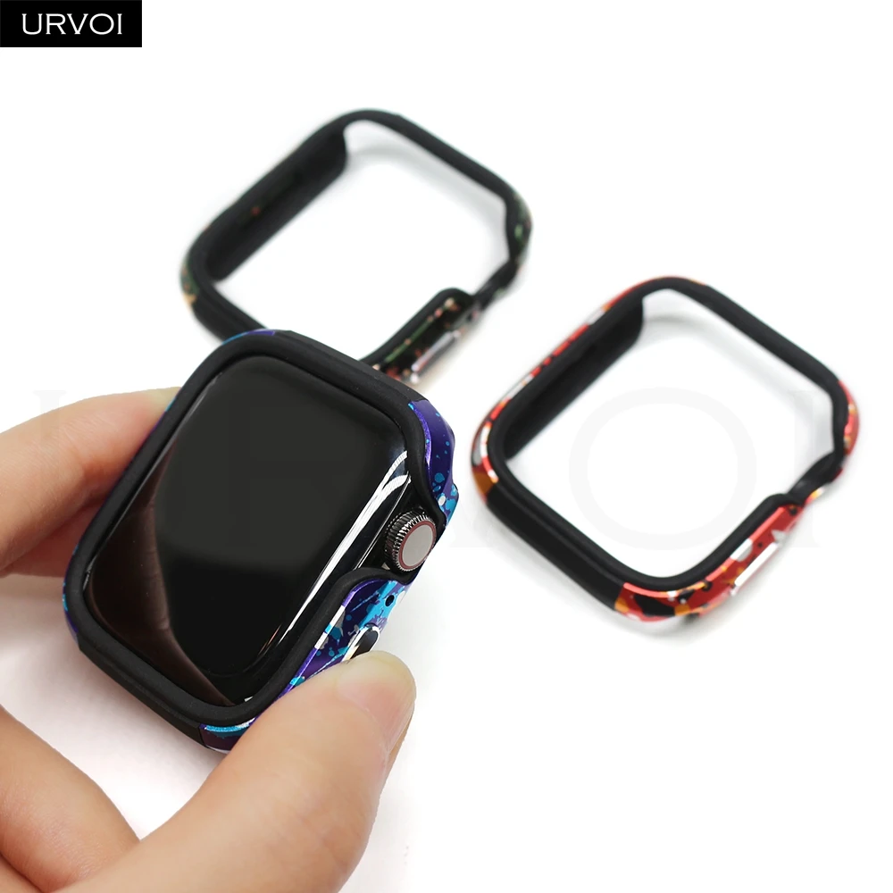 URVOI Aluminum Hard Bumper with TPU Cover and Colored Graffiti Design