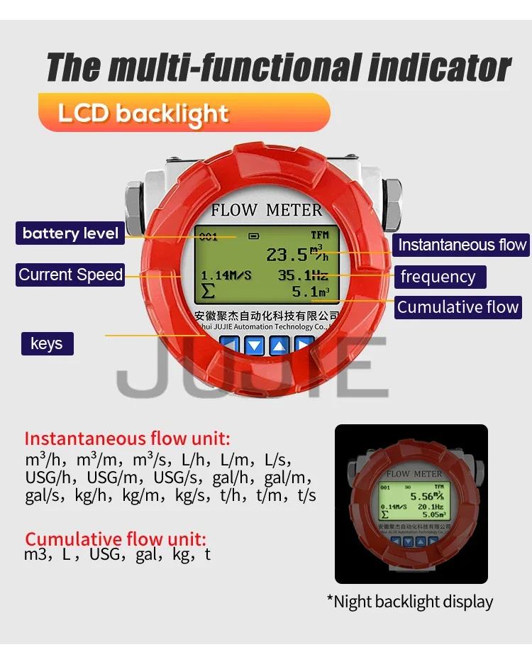 Industry Digital Fuel Flowmeter Pulse 4-20mA RS485 Output Thread Connection Wate