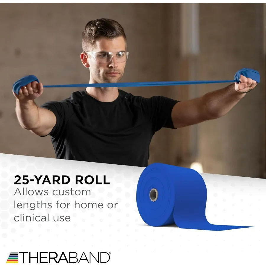 Resistance Band 25 Yard Roll, Non-Latex Professional Elastic Stretch Bands for Upper & Lower Body Exercise Workouts, Physical Th