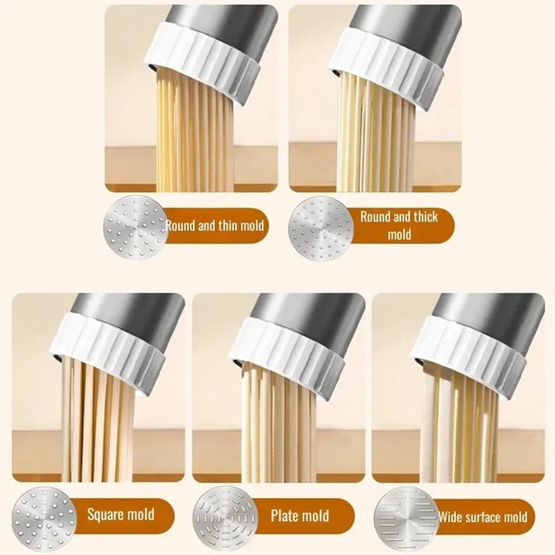 5-in-1 Electric Pasta Machine Maker Handheld Portable Cordless Noodle Machine Homemade Spaghetti Ramen Home Kitchen Appliances