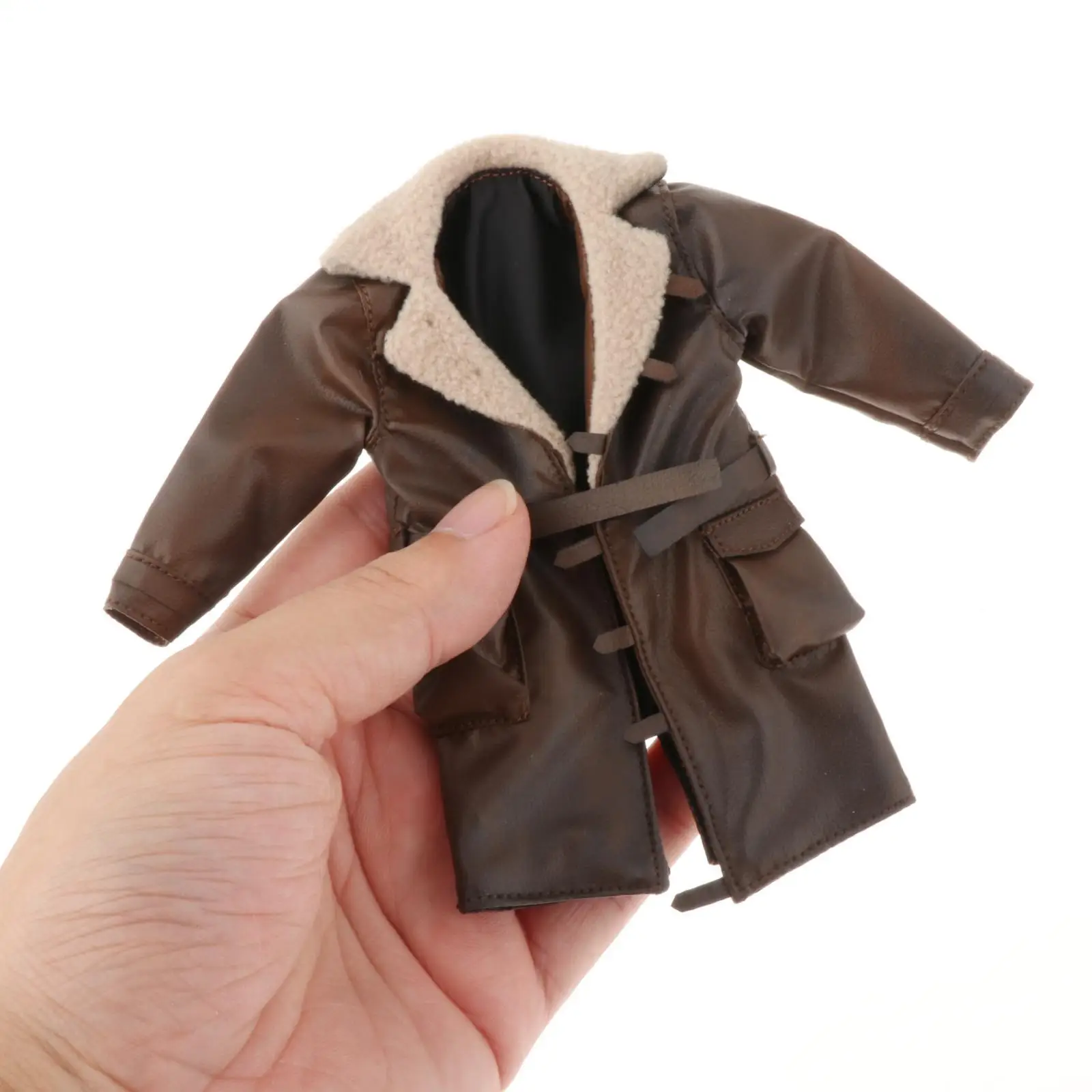 

1/10 Scale Trench Coat Handmade Doll Clothes Miniature Clothing Costume for Action Figures Doll Model Dress up Accessories